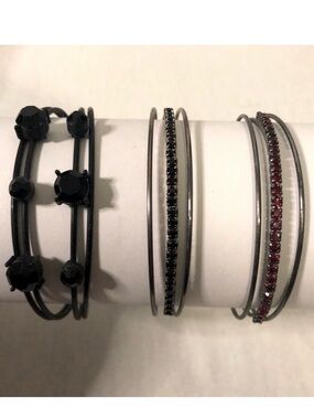 Set of 3 half cuff bracelets